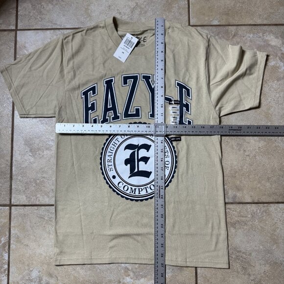 EAZY-E Men's T-Shirt Small Tan Cotton Crew Neck Graphic Print - Picture 2 of 5